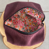 Trousse de toilette Bordeaux/Fleurs