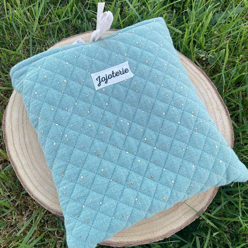 Housse de livre Blanc/Bleu pépite d'or