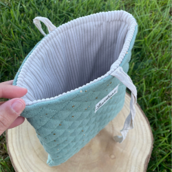 Housse de livre Blanc/Bleu pépite d'or