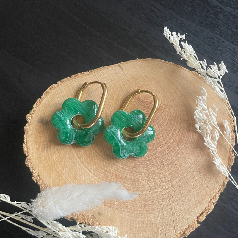 Pampilles écume de jade