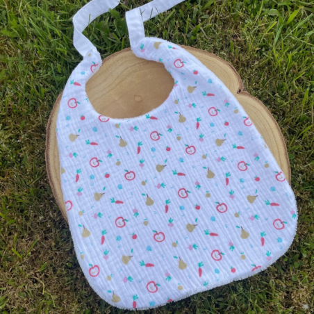 Bavoirs blanc fruits