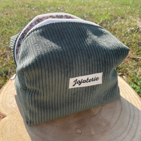 Trousse de toilette vert/fleurs