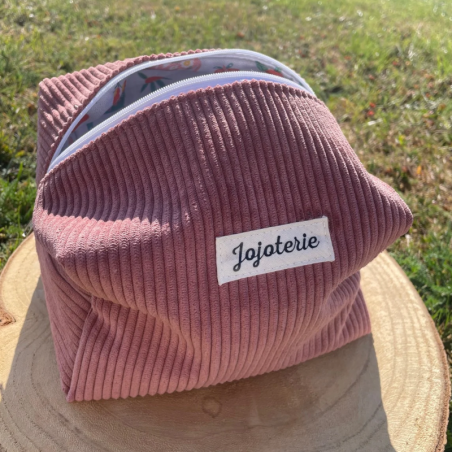 Trousse de toilette rose/chat