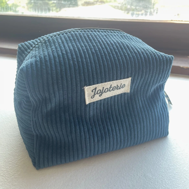 Trousse de toilette bleue/eventail