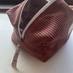 Trousse de toilette rose/eventail